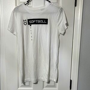 Under Armour White Softball Graphic Tee
